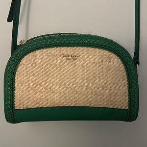 Kate Spade dome crossbody Reiley straw green bag